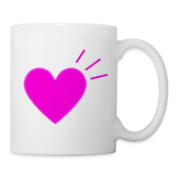 Bright Pink Heart | Modern Love Graphic - Tasse - Weiß - Rechts