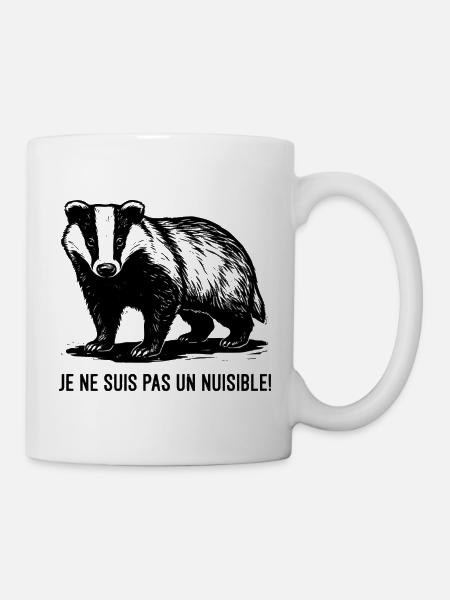 Blaireau Engagé – "Je ne suis pas un nuisible" - Mug blanc - blanc
