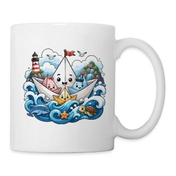 Papierboot Meeresabenteuer - Tasse - Weiß - Rechts