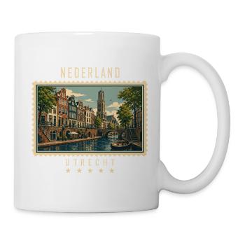 Niederlande Utrecht Vintage Reisemarke - Tasse - Weiß - Rechts