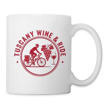 Tuscany Wine & Ride Vintage-Stempel - Tasse - Weiß - Rechts