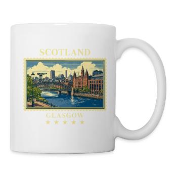 Schottland_Glasgow_Vintage_Reisemarke - Tasse - Weiß - Rechts