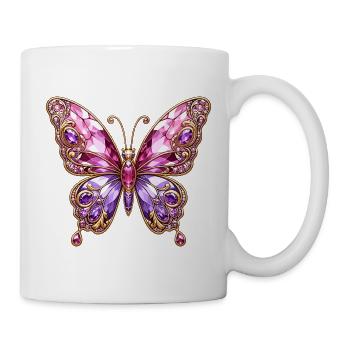 Jewel Butterfly Pink Sparkle - Mug - white - Right