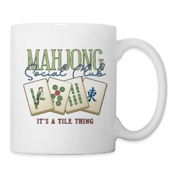 Mahjong Social Club Club Fliesen-Ding - Tasse - Weiß - Rechts