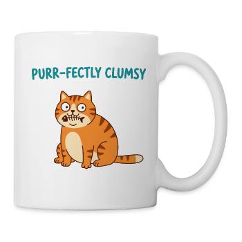 Purrfekt Ungeschickte Katze - Tasse - Weiß - Rechts