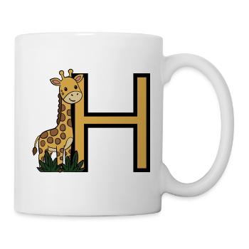 Giraffe Buchstabe H - Tasse - Weiß - Rechts