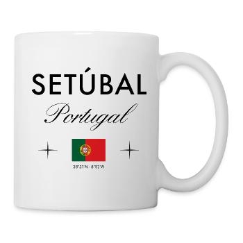 Setubal Portugal Koordinaten Reise Souvenir - Tasse - Weiß - Rechts