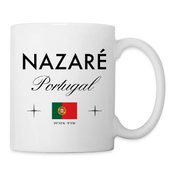 Nazare Portugal Koordinaten Reise Souvenir - Tasse - Weiß - Rechts
