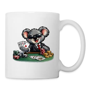 Süßer Koala spielt Poker - Tasse - Weiß - Rechts