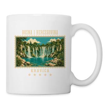 Bosnien und Herzegowina Kravica Vintage Reisemarke - Tasse - Weiß - Rechts