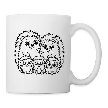 Igelfamilie - Tasse - Weiß - Rechts