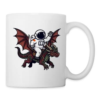 Astronautenreiter auf Dragon - Tasse - Weiß - Rechts