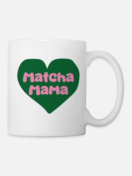 Matcha Mom Heart Design - Mug - white