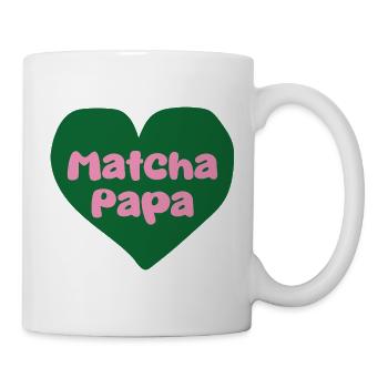 Matcha Papa Herzdesign - Tasse - Weiß - Rechts