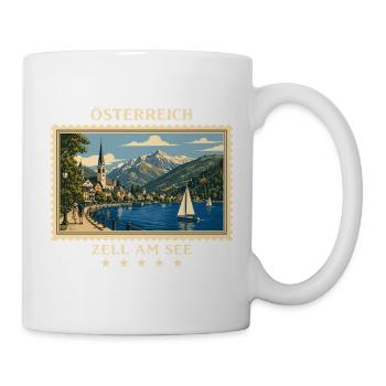 Österreich Zell am See Vintage Reisemarke - Tasse - Weiß - Rechts