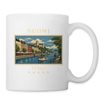 Finnland Turku Vintage Reisemarke - Tasse - Weiß - Rechts