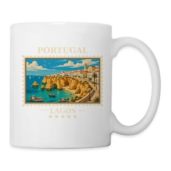 Portugal Lagos Vintage Reisemarke - Tasse - Weiß - Rechts