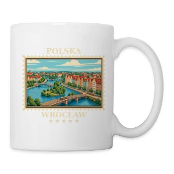 Polen Wrocław Vintage Reisemarke - Tasse - Weiß - Rechts