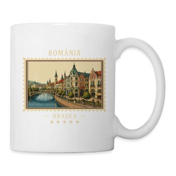 Rumänien Oradea Vintage Reisemarke - Tasse - Weiß - Rechts