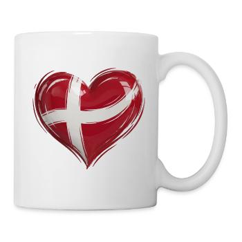 Denmark Heart Flag - Mug - white - Right
