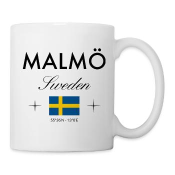 Malmö Sweden Coordinates Travel Souvenir - Mug - white - Right