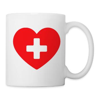 Medical Heart Cross Healthcare Icon - Mug - white - Right
