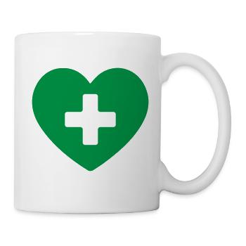 Medical Heart Cross Healthcare Icon - Mug - white - Right