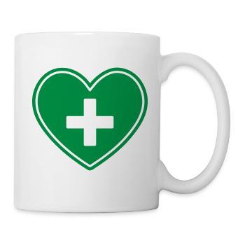 Medical Heart Cross Healthcare Icon - Mug - white - Right