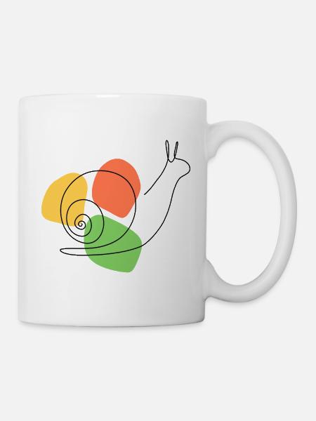 Abstrakte Interpretation der Gartenschnecke - Tasse - Weiß