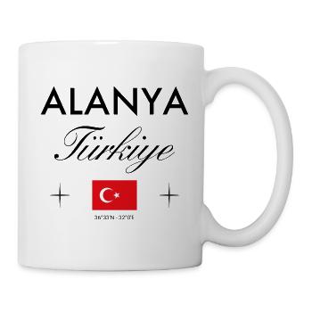 Alanya Türkei Koordinaten Reise Souvenir - Tasse - Weiß - Rechts