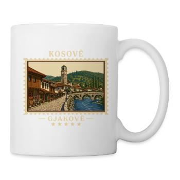 Kosovo Gjakovë Vintage Reisemarke - Tasse - Weiß - Rechts