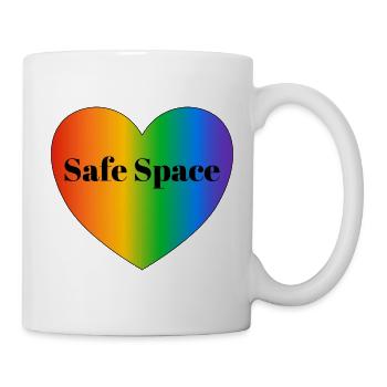 Safe space LGBT pride flag - Mug - white - Right