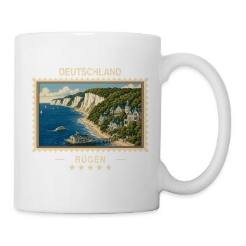 Deutschland Rügen Vintage Reisemarke - Tasse - Weiß - Rechts