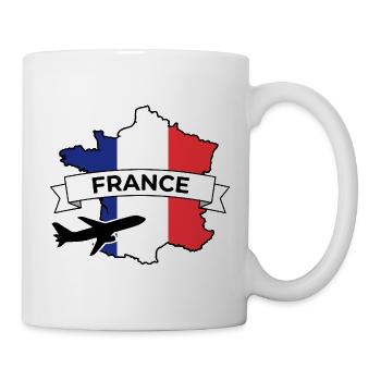 French map with airplane - Mug - white - Right