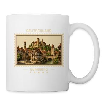 Deutschland Nürnberg Vintage Reisemarke - Tasse - Weiß - Rechts