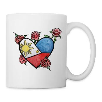 Heart of the Philippine Flag with Roses - Mug - white - Right
