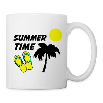 Strandflipflops im Sonnenlicht - Tasse - Weiß - Rechts