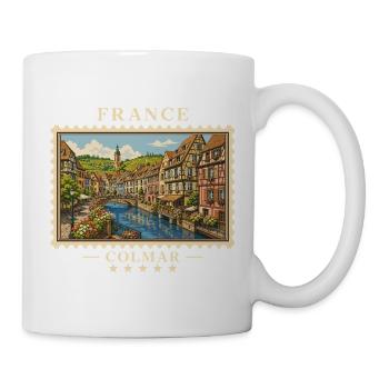 Frankreich Colmar Vintage Reisemarke - Tasse - Weiß - Rechts