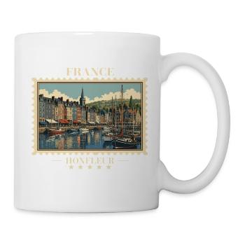 Frankreich Honfleur Vintage Reisemarke - Tasse - Weiß - Rechts