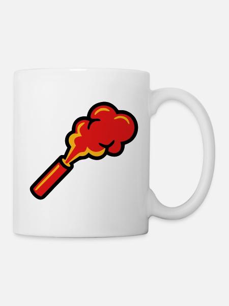 Bengalfeuer Pyro Rauch Icon - Tasse - Weiß