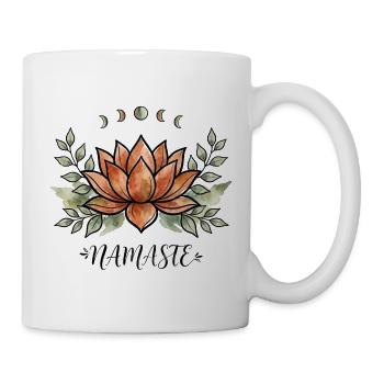 Lotus Namaste Yoga Shirt Damen Boho Mondphasen - Tasse - Weiß - Rechts
