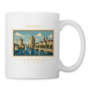 Frankreich La Rochelle Vintage Reisemarke - Tasse - Weiß - Rechts