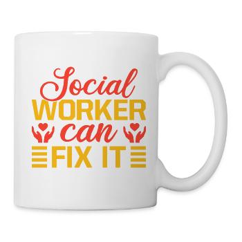 Devis d’assistant social : un travailleur peut réparer ça Travail social - Mug blanc - blanc - Droite