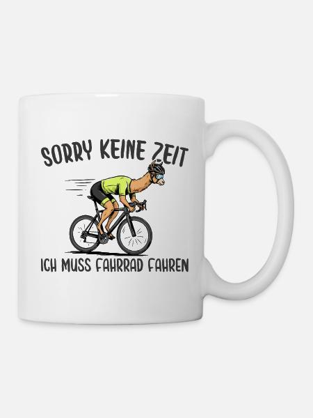 Radfahrer Lama Ich muss Fahrrad fahren - Tasse - Weiß