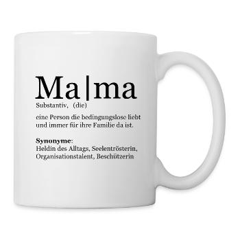 Schönes Muttertag Geschenk - Mama  Wörterbuch - Tasse - Weiß - Rechts