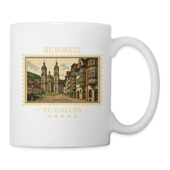 Schweiz St. Gallen Vintage Reisemarke - Tasse - Weiß - Rechts