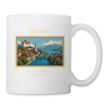Schweiz Thun Vintage Reisemarke - Tasse - Weiß - Rechts