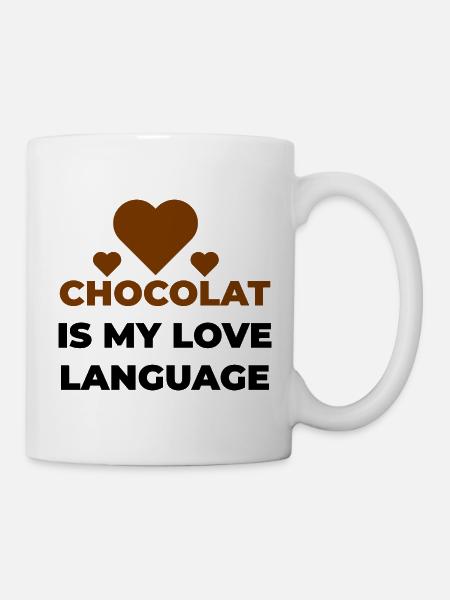 Schokolade ist meine Liebessprache - Tasse - Weiß