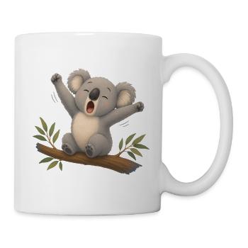 Müder Koala streckt sich nach dem Schlafen  - Tasse - Weiß - Rechts