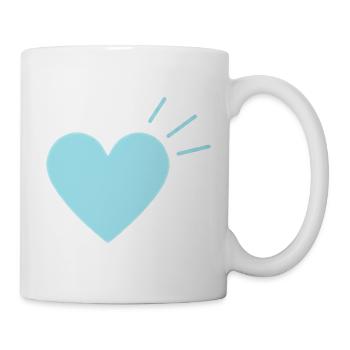 Pastellherz Lichtstrahlen I Azurblaues Herz - Tasse - Weiß - Rechts